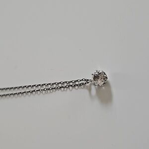 1970's Vintage Cubic Zirconia?  Elegant Silver Pendant Necklace